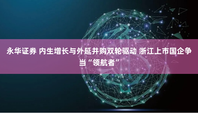永华证券 内生增长与外延并购双轮驱动 浙江上市国企争当“领航者”